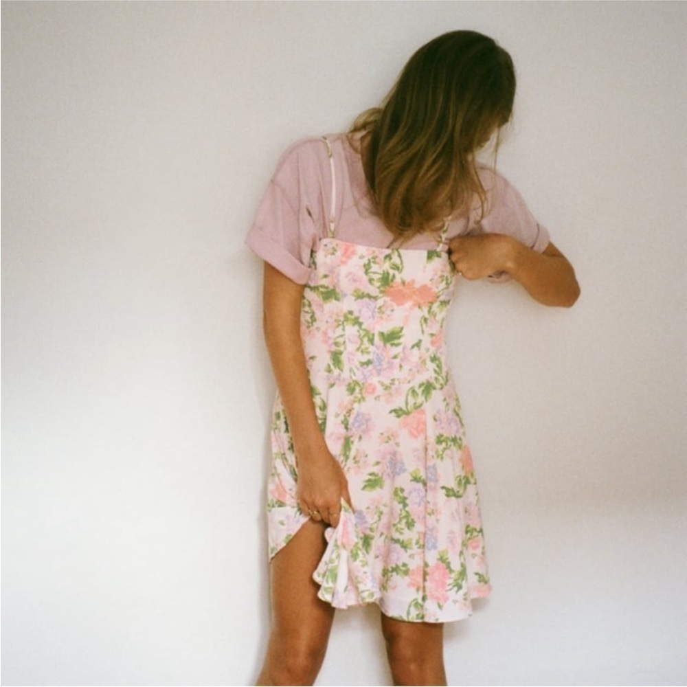 NWT Zara Mini Floral Spaghetti Strap Dress Blogger Favorite Sz XS - Picture 2 of 13